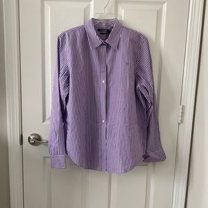 Lauren by Ralph Lauren Purple Pinstripe Button Down